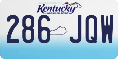 KY license plate 286JQW
