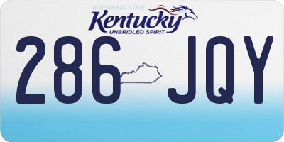 KY license plate 286JQY