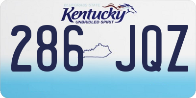 KY license plate 286JQZ