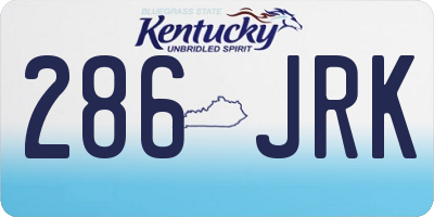KY license plate 286JRK