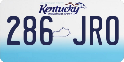 KY license plate 286JRO
