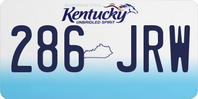 KY license plate 286JRW