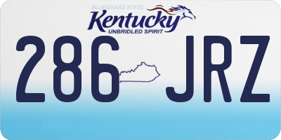 KY license plate 286JRZ