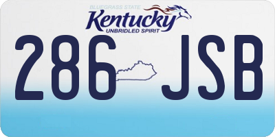 KY license plate 286JSB