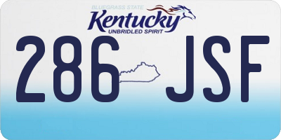 KY license plate 286JSF