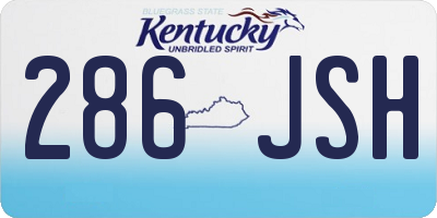 KY license plate 286JSH
