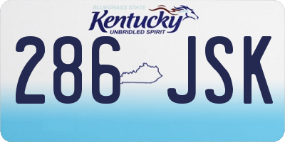 KY license plate 286JSK