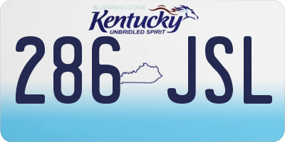 KY license plate 286JSL