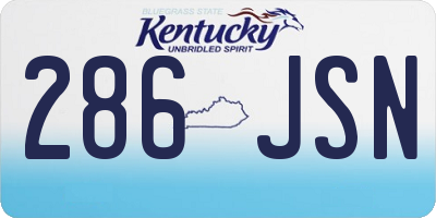 KY license plate 286JSN