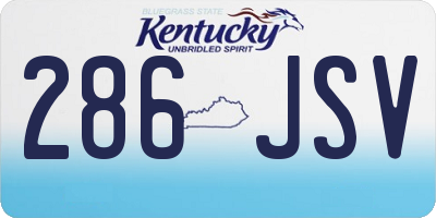 KY license plate 286JSV