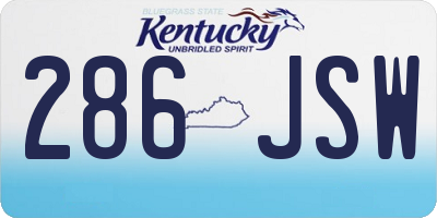 KY license plate 286JSW
