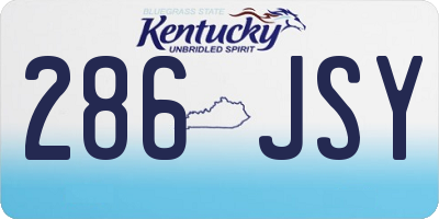 KY license plate 286JSY