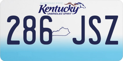 KY license plate 286JSZ