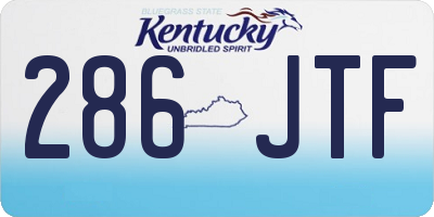 KY license plate 286JTF