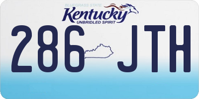 KY license plate 286JTH