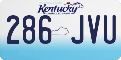 KY license plate 286JVU