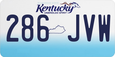 KY license plate 286JVW