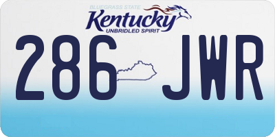 KY license plate 286JWR