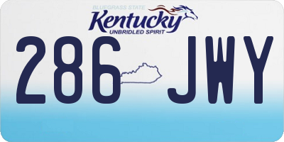 KY license plate 286JWY