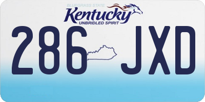 KY license plate 286JXD