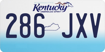 KY license plate 286JXV