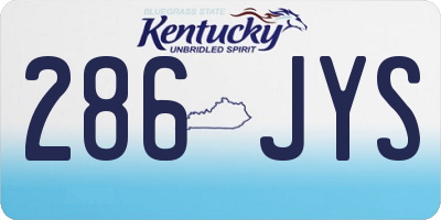 KY license plate 286JYS