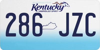 KY license plate 286JZC