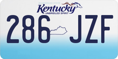 KY license plate 286JZF