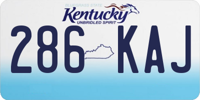 KY license plate 286KAJ