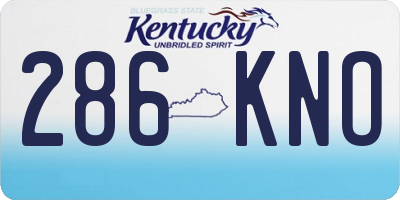 KY license plate 286KNO