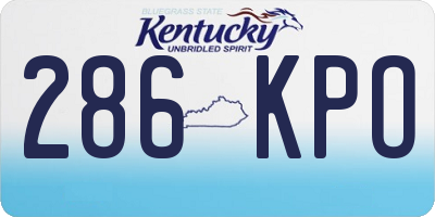 KY license plate 286KPO