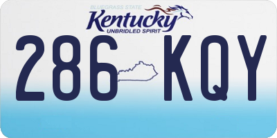 KY license plate 286KQY