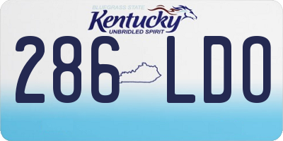 KY license plate 286LDO