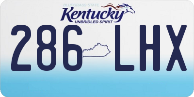KY license plate 286LHX
