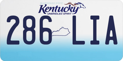 KY license plate 286LIA