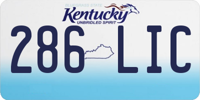 KY license plate 286LIC
