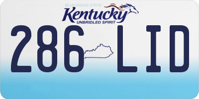 KY license plate 286LID