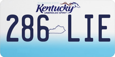 KY license plate 286LIE