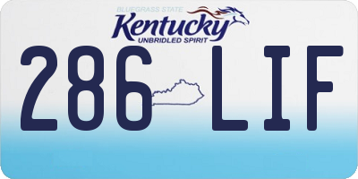 KY license plate 286LIF