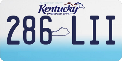 KY license plate 286LII