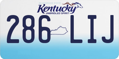 KY license plate 286LIJ