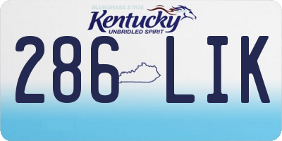 KY license plate 286LIK