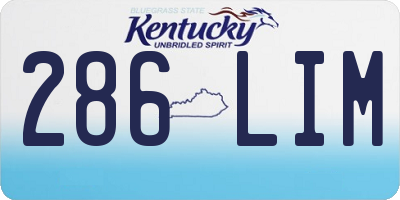 KY license plate 286LIM