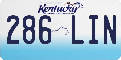 KY license plate 286LIN