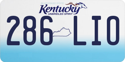 KY license plate 286LIO