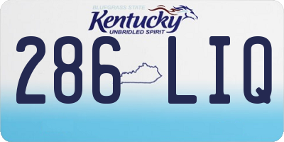 KY license plate 286LIQ