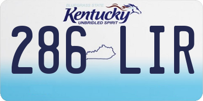 KY license plate 286LIR