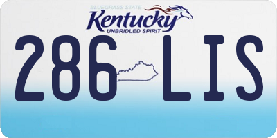 KY license plate 286LIS