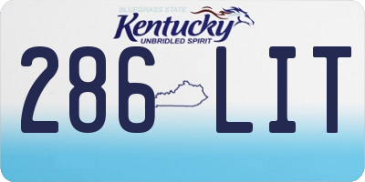KY license plate 286LIT
