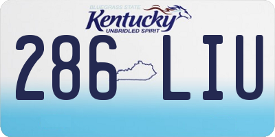 KY license plate 286LIU